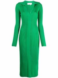 Remain Birger Christensen Ribbed Knit V Neck Dress at Farfetch